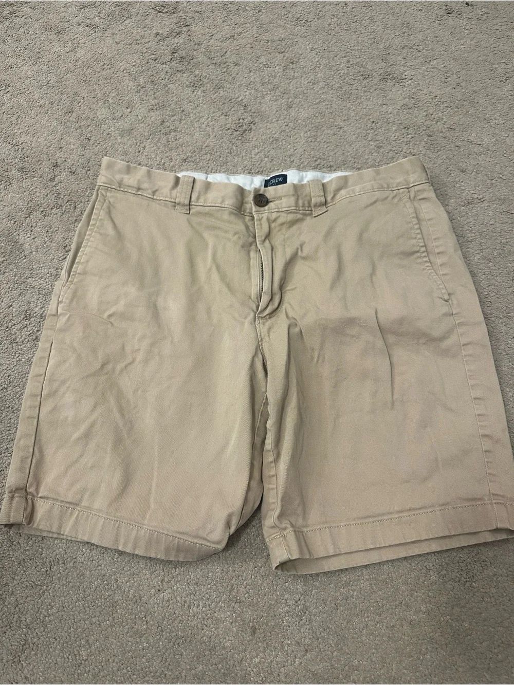 J. Crew Men's Tan Flat Front Cotton Shorts